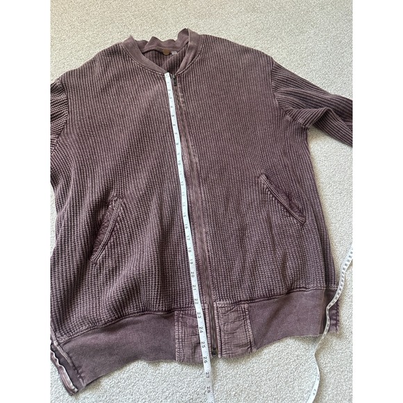 FP One Bomber brown 100% cotton jacket long sleeve full zip *no size* - Picture 9 of 9